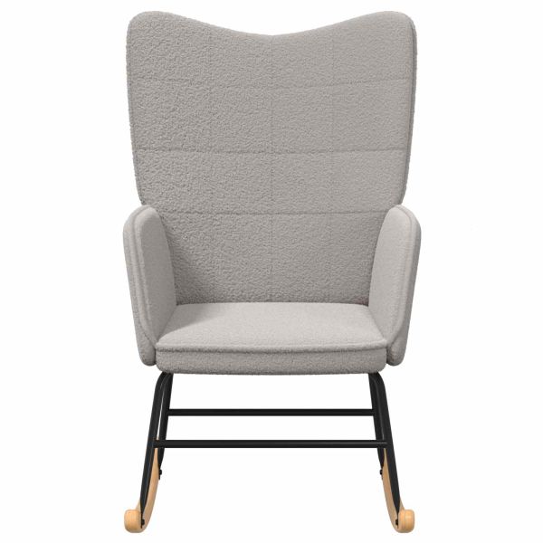 Люлеещ се стол Светлосиво Тъкан Шерпа