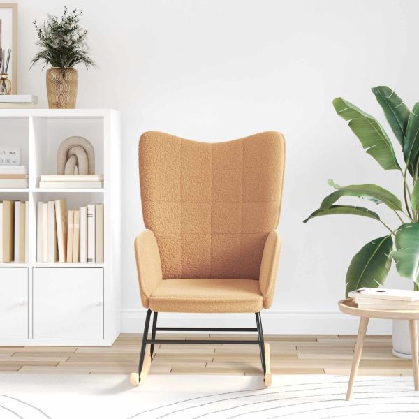 Люлеещ се стол Бежово Тъкан Шерпа