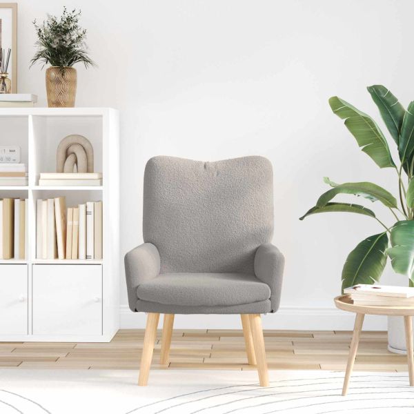 фотьойл Светлосиво 63 x 67 x 94 см Вълнена тъкан и фанера