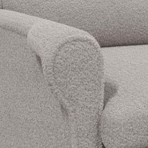 фотьойл Светлосиво 76 x 94 x 102 см Мек шерпа плат