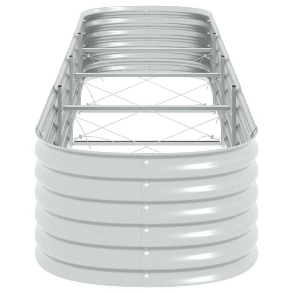 Градинска висока леха 400x80x44 см поцинкована стомана сребро