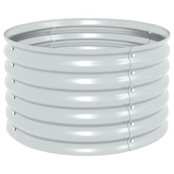 Градинска висока леха 80x80x44 см поцинкована стомана сребриста