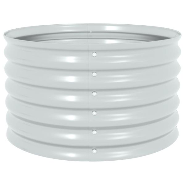 Градинска висока леха 80x80x44 см поцинкована стомана сребриста