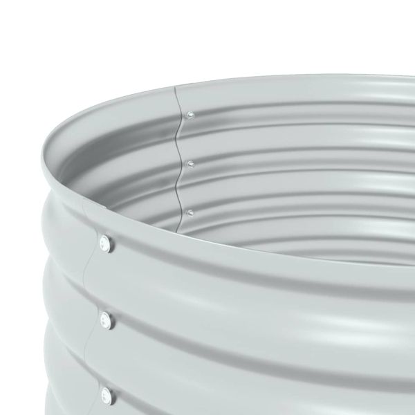 Градинска висока леха 80x80x44 см поцинкована стомана сребриста