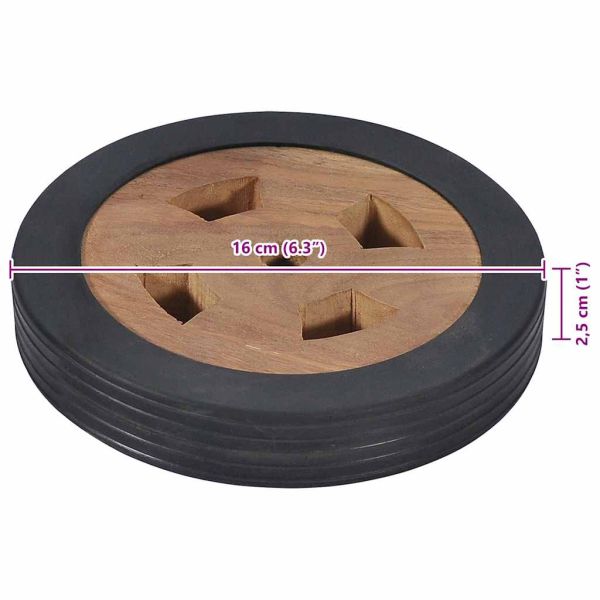 Резервни колела за шезлонг, 2 бр, тиково дърво масив