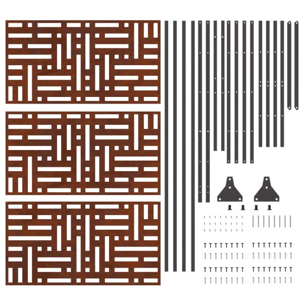 Екран за уединение Сив 100 x 50 x 180 см Патинираща стомана