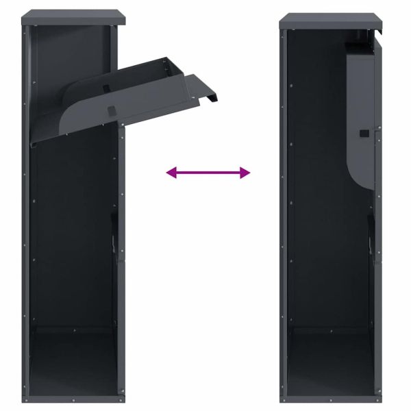 Пощенска кутия за пратки Антрацит 44 x 22 x 82 см Стомана