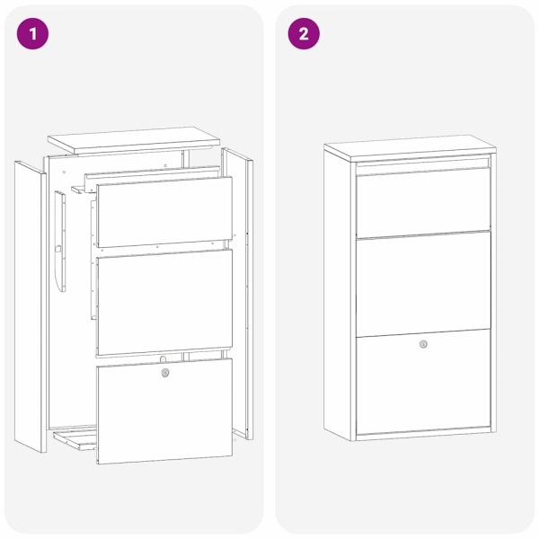 Пощенска кутия за пратки Антрацит 44 x 22 x 82 см Стомана