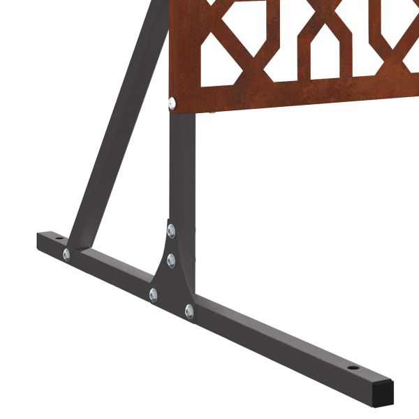 Екран за уединение Сив 100 x 50 x 180 см Патинираща стомана