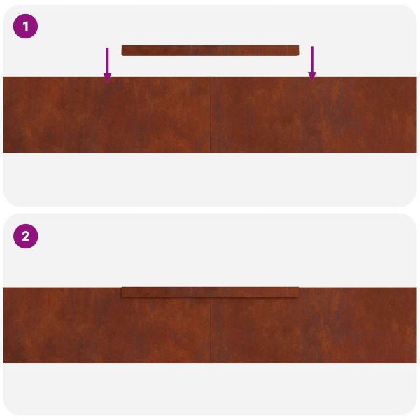 Ограда за трева Ръждясало 450 x 0.05 x 15 см Патинираща стомана