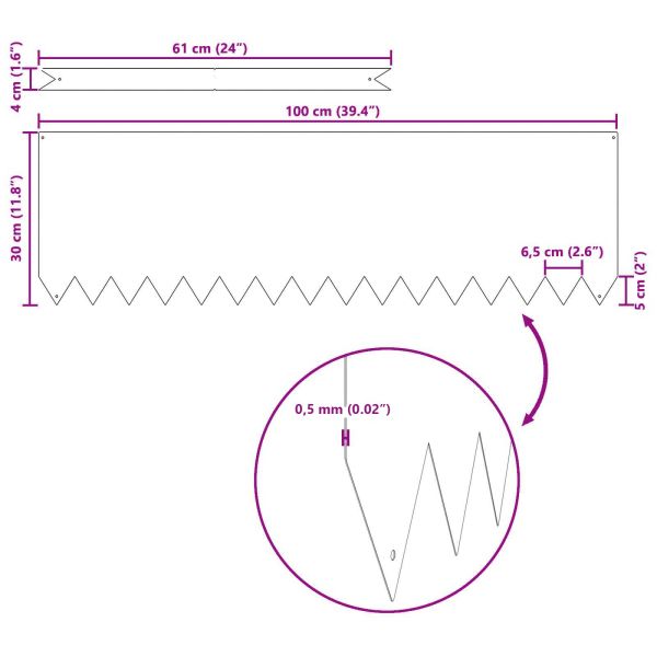 Ограда за трева 10 pcs Антрацит 100 x 0.05 x 20 см