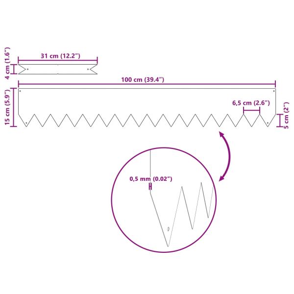 Ограда за трева 50 pcs Кафяво 100 x 0.05 x 20 см