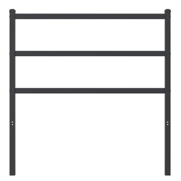 Метална резервна табла за легло, черна, 90 см