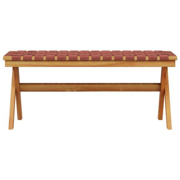 Градинска пейка, червена, акация масив и плат