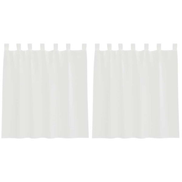 Воалени завеси с примки, 2 бр, бели, 140x245 см