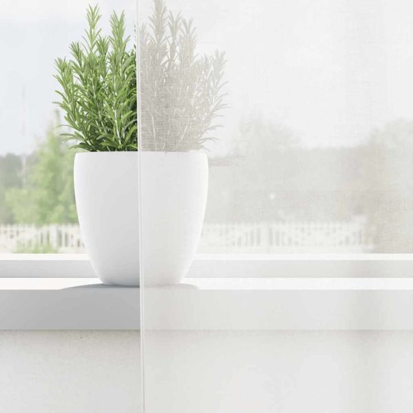 Воалени завеси с примки, 2 бр, бели, 140x175 см