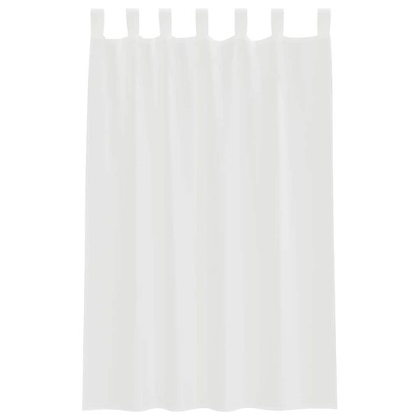 Воалени завеси с примки, 2 бр, бели, 140x175 см