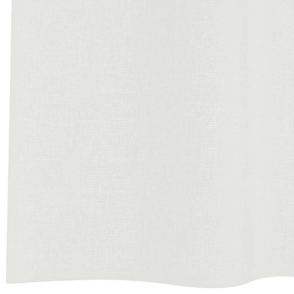 Воалени завеси с примки, 2 бр, бели, 140x175 см