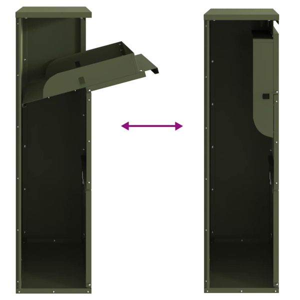 Пощенска кутия за пратки Маслинено зелено 44 x 22 x 82 см