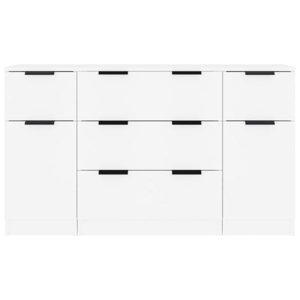 Бюфет от 3 части, бял, инженерно дърво