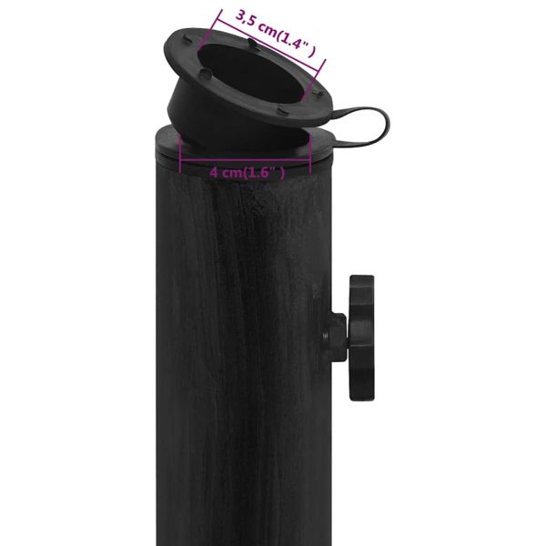 Основа за чадър, черна, 44x44x31 см, чугун