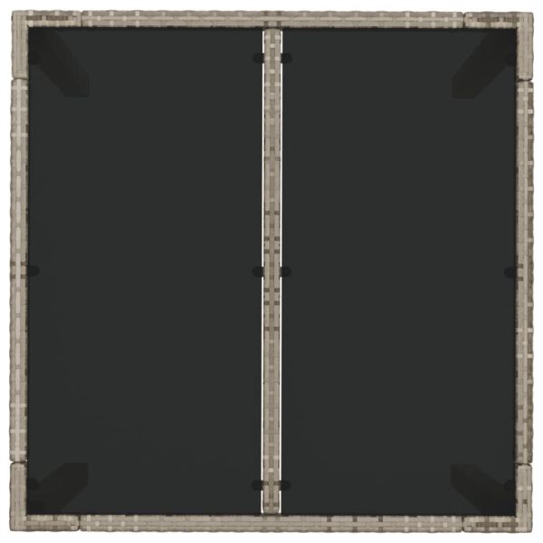 Градински трапезен комплект 3 части с възглавници сив полиратан