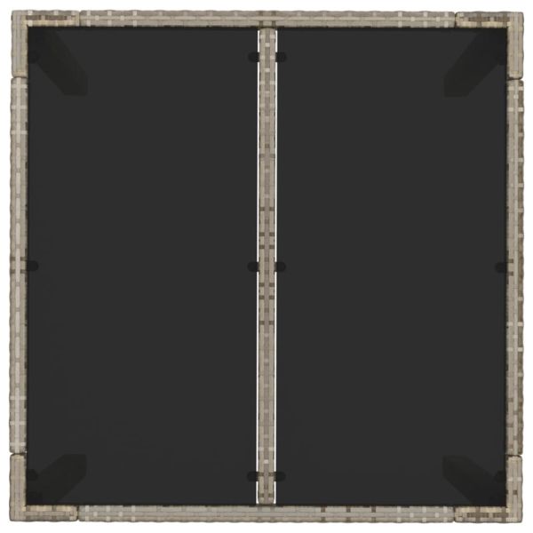 Градински трапезен комплект 5 части с възглавници сив полиратан