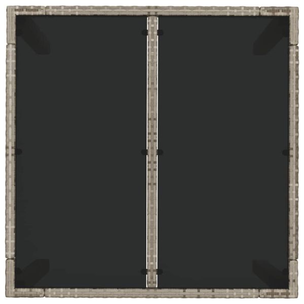 Градински трапезен комплект 5 части с възглавници сив полиратан