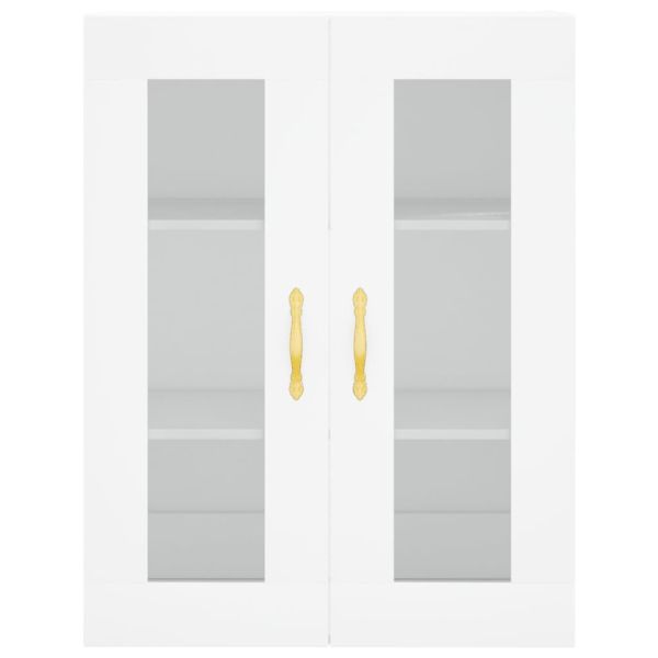 Висок шкаф, бял, 69,5x34x180 см, инженерно дърво