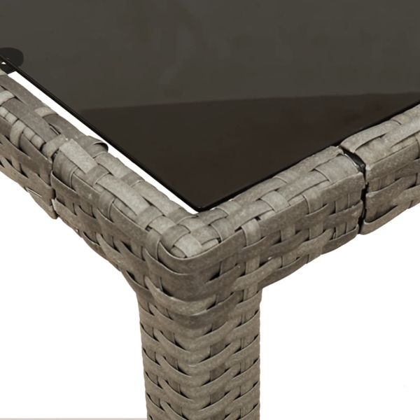 Градински трапезен комплект 3 части с възглавници сив полиратан