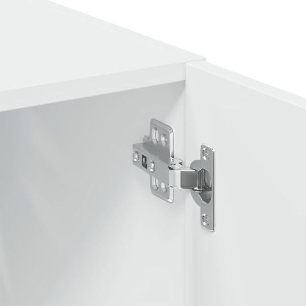 Шкаф за съхранение, бял, 80x42,5x225 см, инженерно дърво