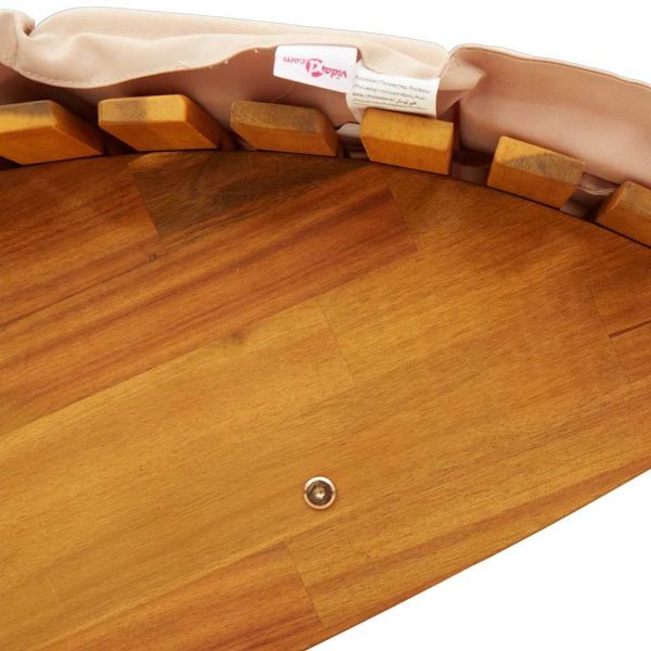 Шезлонг с възглавница 2 pcs Кафяво Солидно акациево дърво