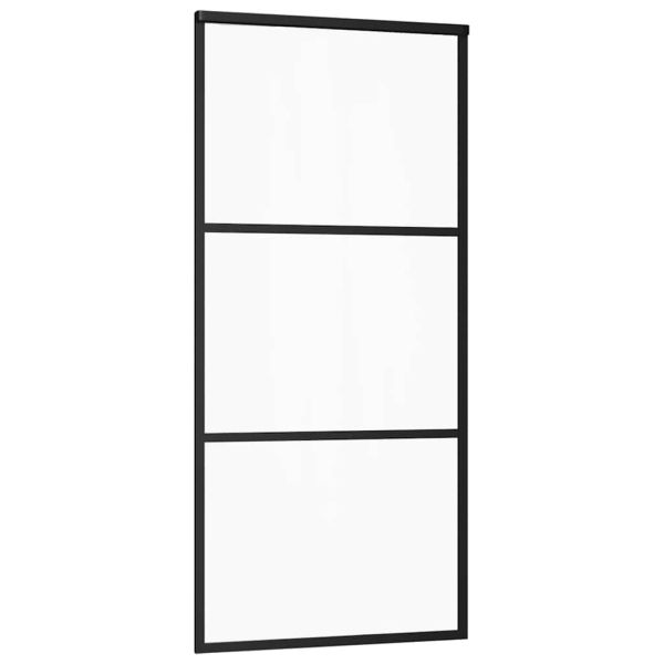 Плъзгаща се врата с обков 90x205 см ESG стъкло и алуминий