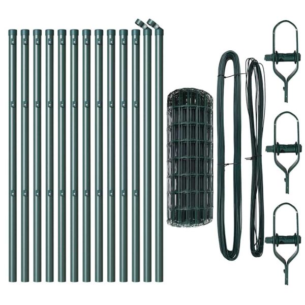 Ограда с пост Зелен 0,4 x 25 м Стомана и PVC