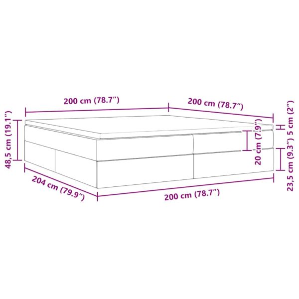 Легло с място за съхранение и матрак Черно 200 x 200 cm Кадифе