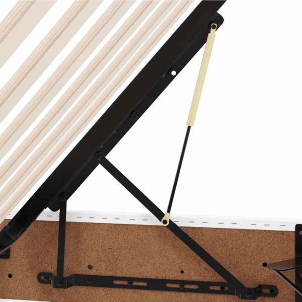 Легло с място за съхранение и матрак Чисто бяло 200 x 200 cm