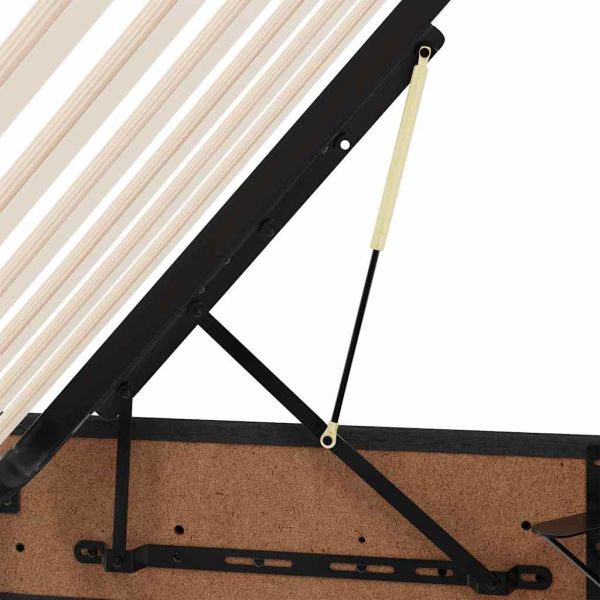 Легло с място за съхранение и матрак Черно 200 x 200 cm