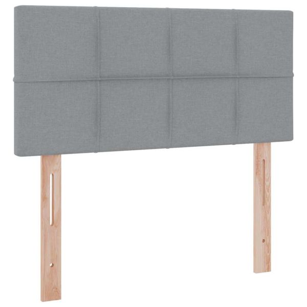 Легло с място за съхранение и LED с LED Светлосиво 90 x 200 cm