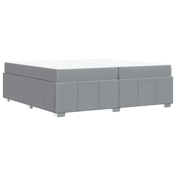 Рамка за легло с матрак Светлосиво 200 x 200 cm текстил