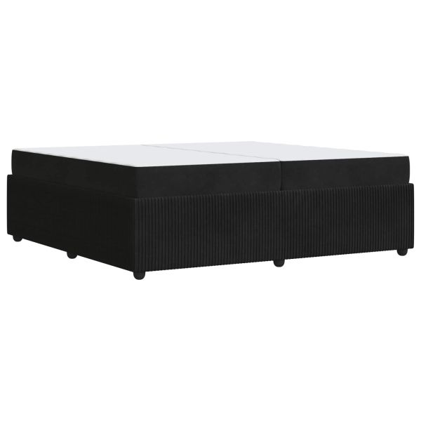 Рамка за легло с матрак Черно 200 x 200 cm текстил