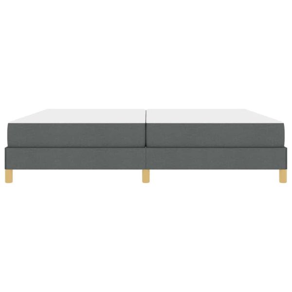 Легло с пружинирана основа Тъмен сив 200 x 200 cm текстил