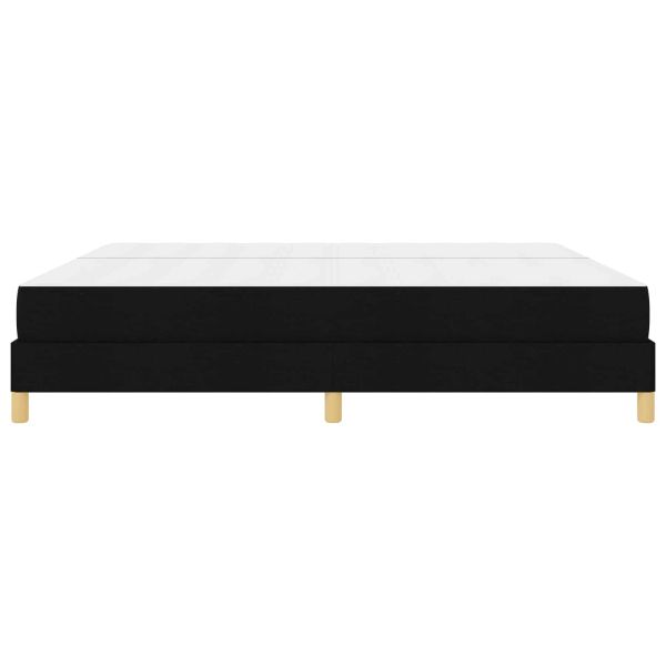 Легло с пружинирана основа с матрак Черно 200 x 200 cm текстил