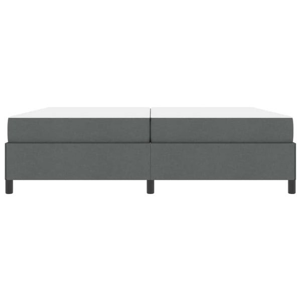 Легло с пружинирана основа Тъмен сив 200 x 200 cm текстил