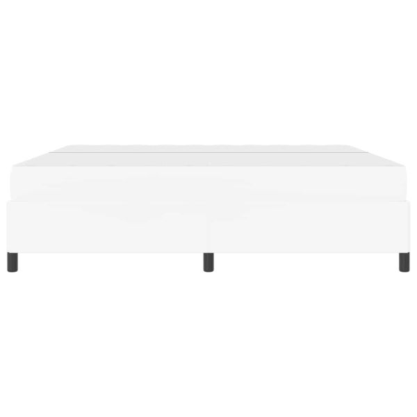 Рамка за легло с матрак Бяло 200 x 200 cm текстил