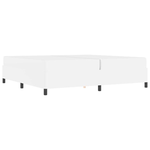 Рамка за легло с матрак Бяло 200 x 200 cm текстил