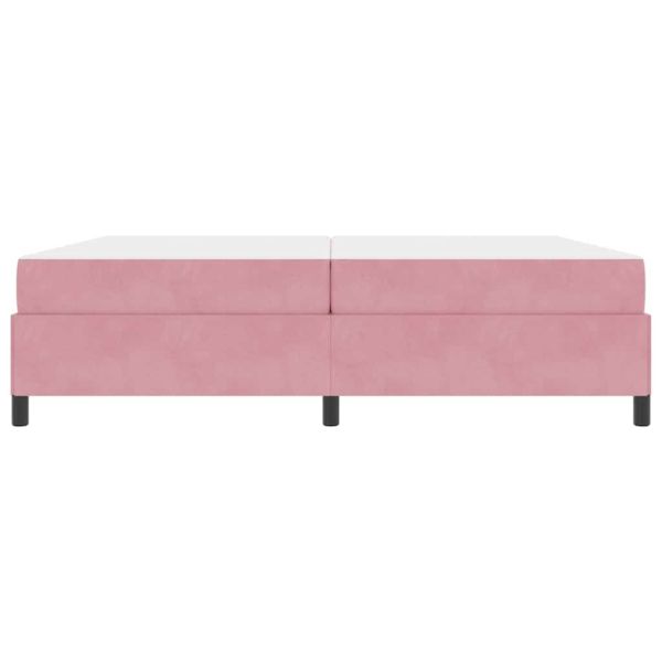 Рамка за легло с матрак Розово 200 x 200 cm текстил