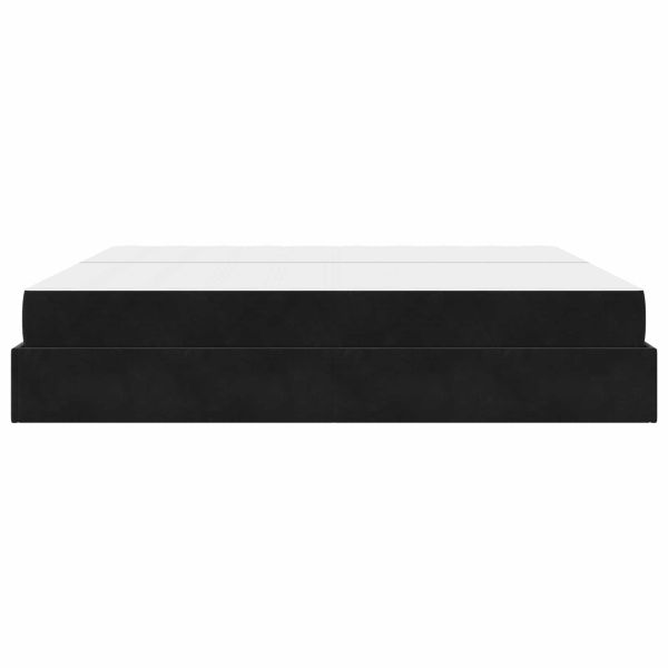 Рамка за легло с матрак с матрак 2 pcs Черно Кадифе