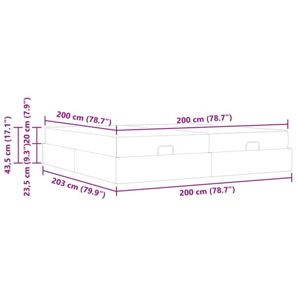 Рамка за легло с матрак с матрак 2 pcs Розово Кадифе
