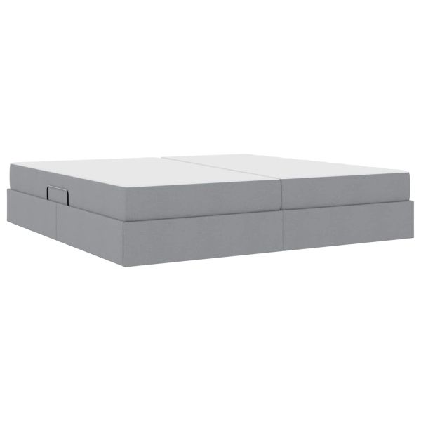 Легло с място за съхранение и матрак Светлосиво 200 x 200 cm