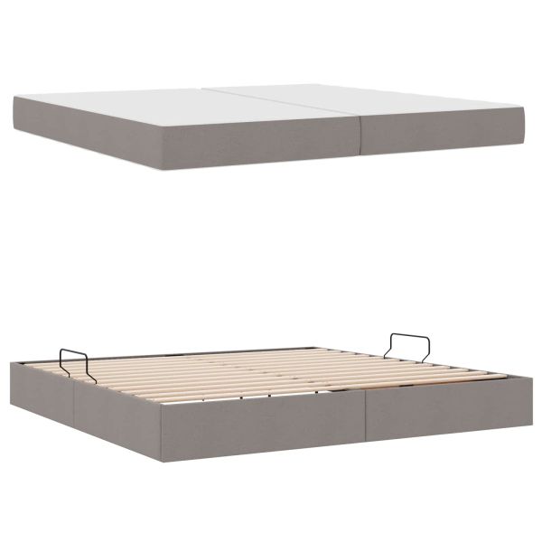 Легло с място за съхранение и матрак Таупе 200 x 200 cm